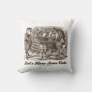 Let's Have Some Cake Alice Unicorn Lion Wonderland Cushion