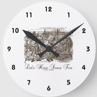Let's Have Some Tea Wonderland Alice Haigha Hatta Round Clock