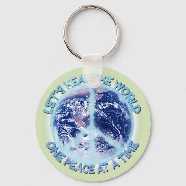 Let's heal the World Sticker Key Ring (Front)
