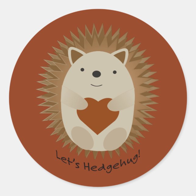 Lets Hedgehug Hegehog Classic Round Sticker (Front)