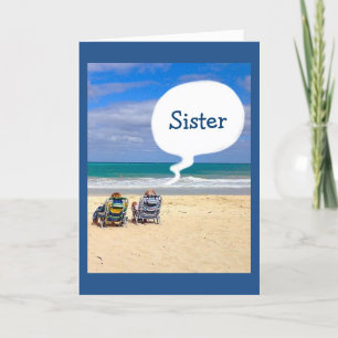 LET'S HIT THE BEACH FOR YOUR BIRTHDAY "SISTER" CARD