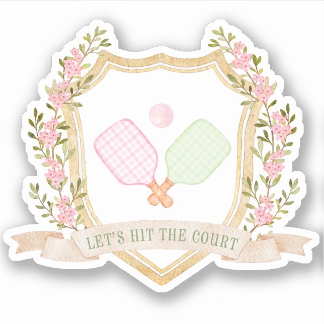 Let's Hit the Court | Preppy Pickleball  (Front)