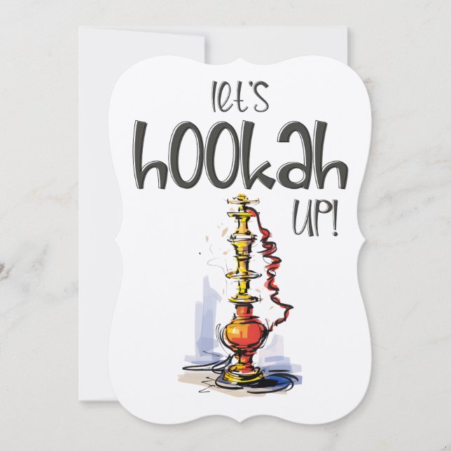 Let's Hookah Up - Flirtatious Shisha Word Play Invitation (Front)