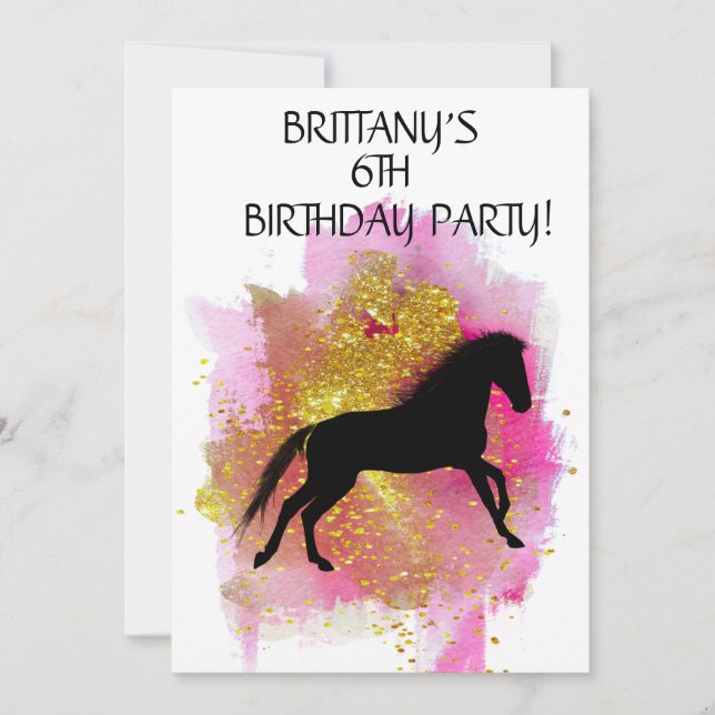 "LET'S HORSE AROUND" KIDS BIRTHDAY INVITATIONS (Front)