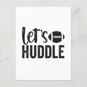 Let's Huddle Funny Fantasy Football Rugby Sport Invitation Postcard
