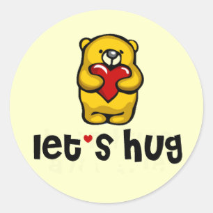 Let's Hug Classic Round Sticker