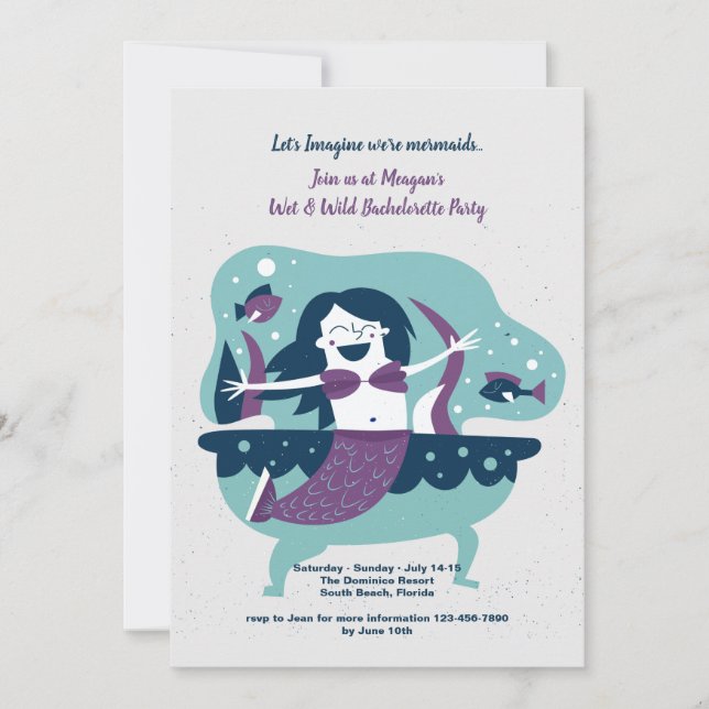Let's Imagine Bachelorette Party Invitations (Front)