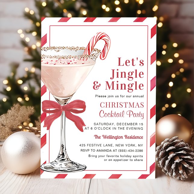 Lets Jingle and Mingle Christmas Cocktail Party Invitation (Creator Uploaded)