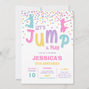 Let's Jump and Play Birthday Party Invitation