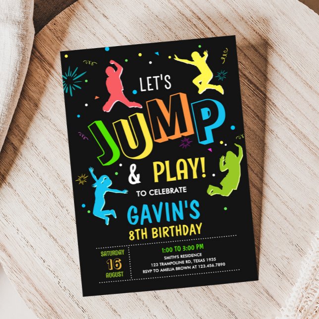 Let's Jump and Play Birthday Party Invitation (Let's Jum and Play Birthday Party Invitation)