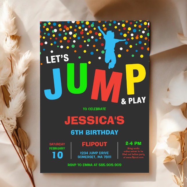 Let's Jump & Play Kids Birthday Invitation (Creator Uploaded)
