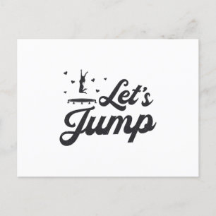 Let's Jump Trampoline Gymnast Funny Trampolining Postcard