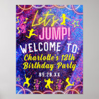 Let's Jump Trampoline Neon Party Welcome Sign