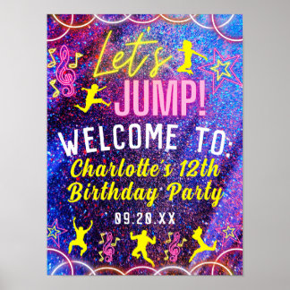Let's Jump Trampoline Neon Party Welcome Sign