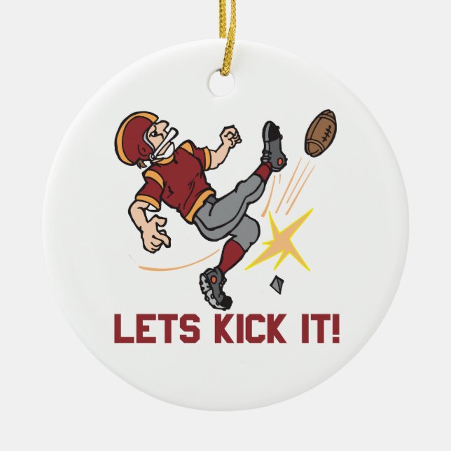 Lets Kick It Ceramic Tree Decoration (Front)