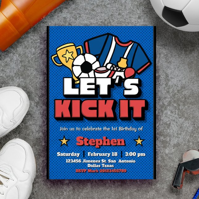 Let's Kick It - Football Soccer Invitation (Let's Kick It - Football Soccer Invitation)