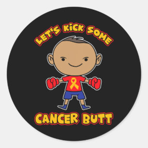 Lets Kick Some Cancer Butt Childhood Cancer Awaren Classic Round Sticker