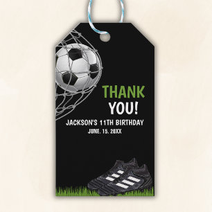 Let's Kick up the fun!, Cute Soccer Birthday Gift Tags