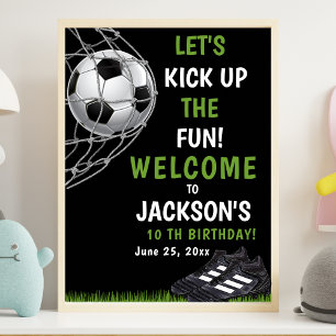 Let's Kick up the fun!, Funny Soccer Birthday Poster