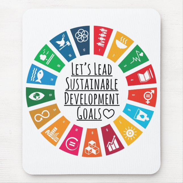 Let's Lead UN SDG Sustainable Development Goals Mouse Mat (Front)