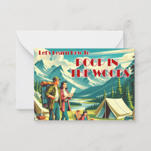 Let's Learn How To Poop In The Woods Camping Card