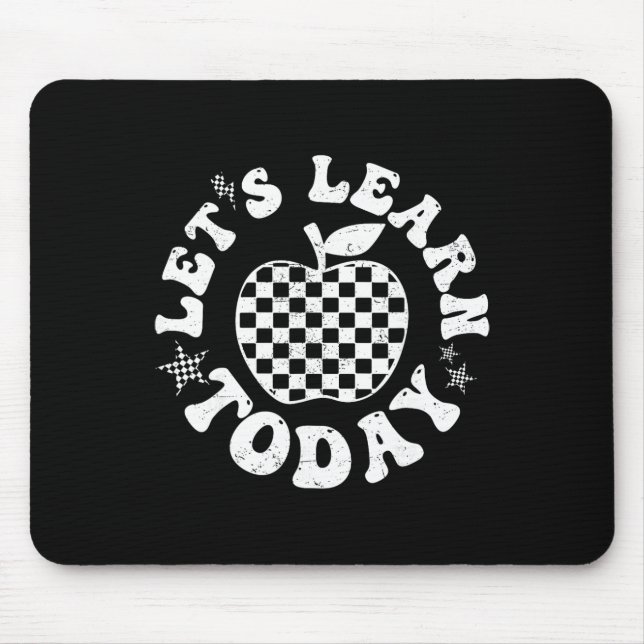 Let's Learn Today Checkered Apple Ck To School Tea Mouse Mat (Front)