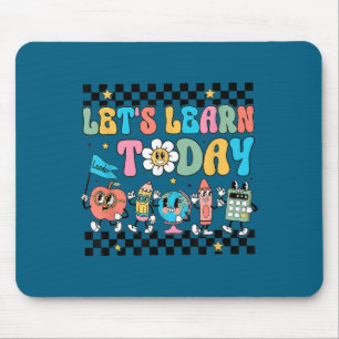 Let's Learn Today Retro Back To School Teacher Mot Mouse Mat