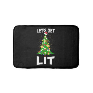 let's light up christmas christmas tree  bath mat