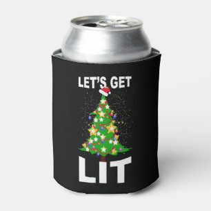 let's light up christmas christmas tree can cooler