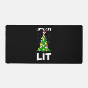 let's light up christmas christmas tree  desk mat