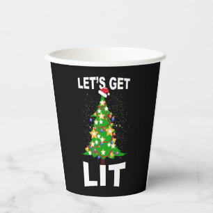 let's light up christmas christmas tree paper cups