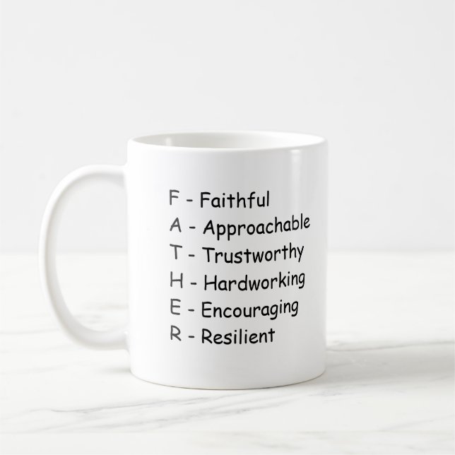 Let's look at “Father” letter by letter - Mug (Left)