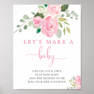 Let's make a baby fun baby shower games poster
