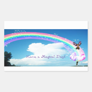 Let's Make a Rainbow Rectangular Sticker