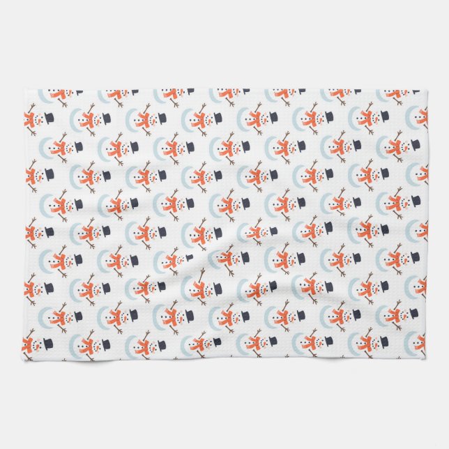 Let's make a snowman! tea towel (Horizontal)