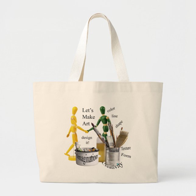 "LET'S MAKE ART" LARGE TOTE BAG (Front)