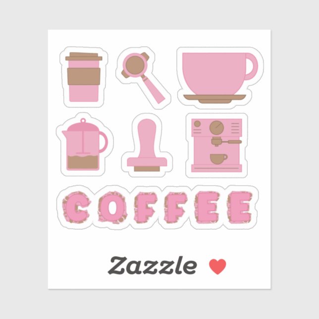 Let's Make Coffee Custom-Cut Vinyl Sticker (Sheet)