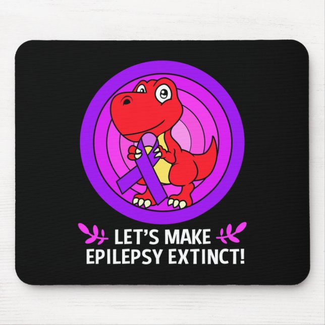 Lets Make Epilepsy Extinct Epilepsy Awareness Kids Mouse Mat (Front)
