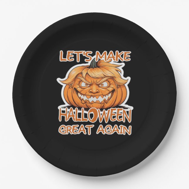 Let's Make Halloween Great Again Classic Paper Plate (Front)