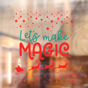 Let's Make Magic Santa Claus Reindeers Sleigh Ride Window Cling