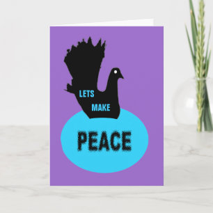 Lets Make Peace Black Dove Greeting Card