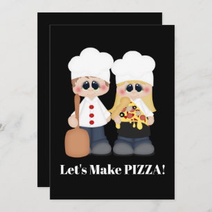 Let's make Pizza party invitation