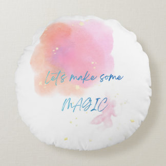 Let's Make Some Magic Fleece Blanket | Cosy Inspir Round Cushion