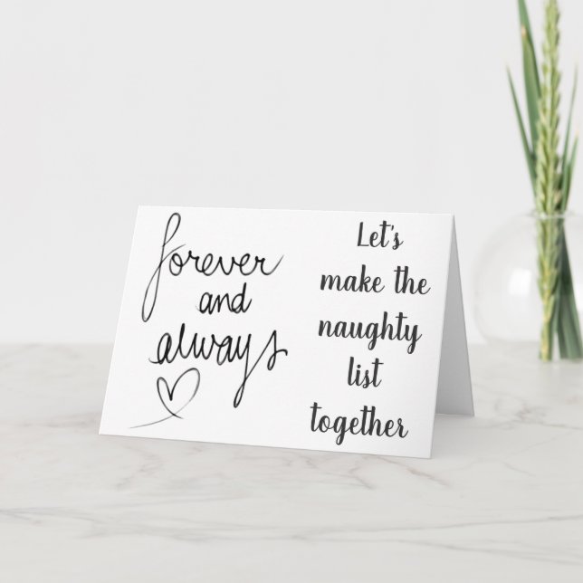 LET'S MAKE THE NAUGHTY LIST TOGETHER CHRISTMAS HOLIDAY CARD (Front)