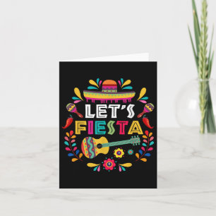 Lets Mexican Fiesta Cinco De Mayo Party Colourful  Card