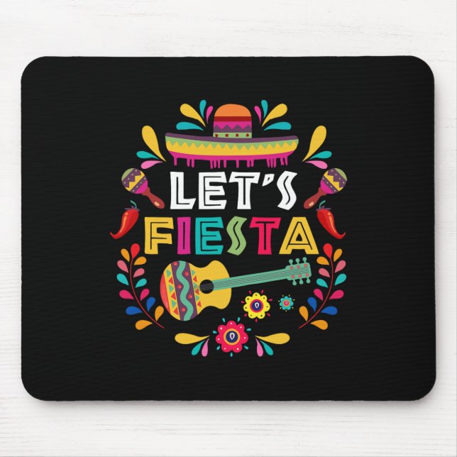 Lets Mexican Fiesta Cinco De Mayo Party Colourful  Mouse Mat (Front)