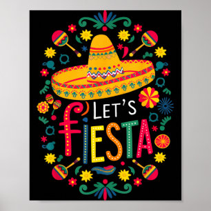Lets mexican fiesta cinco de mayo party colourful poster