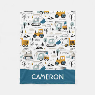 Let's Move Vehicle Pattern Fleece Blanket