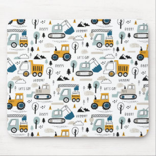 Let's Move Vehicle Pattern Mouse Mat