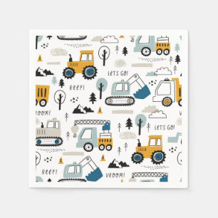 Let's Move Vehicle Pattern Napkin